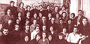 Участники учительской конференции Называевского района, 1926 год. Ян Славинский в 1 ряду слева.
